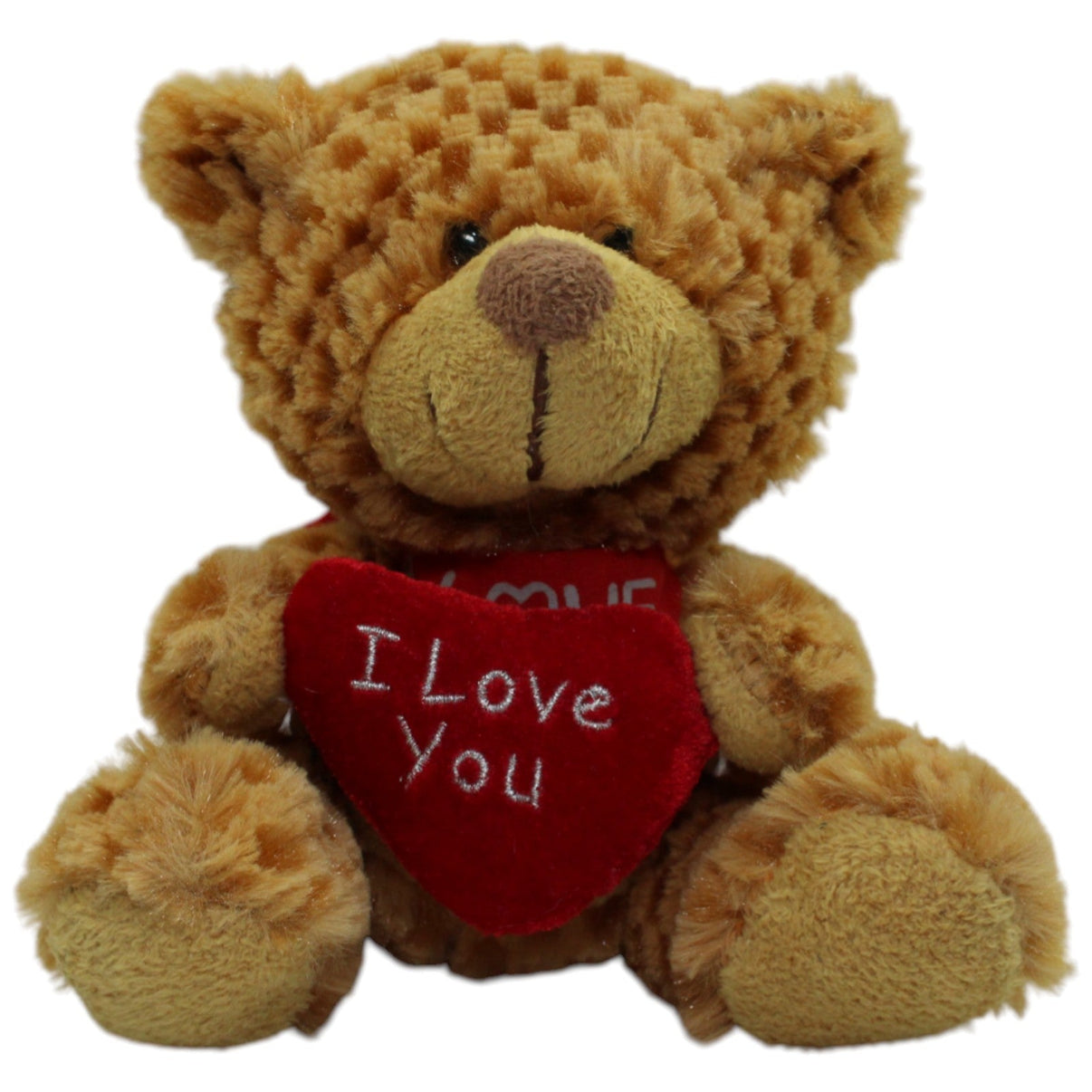 123000016824 Unbekannt Teddy mit "I love you" Herz Schlüsselanhänger Kumpel Leo 16cm Beige Braun
