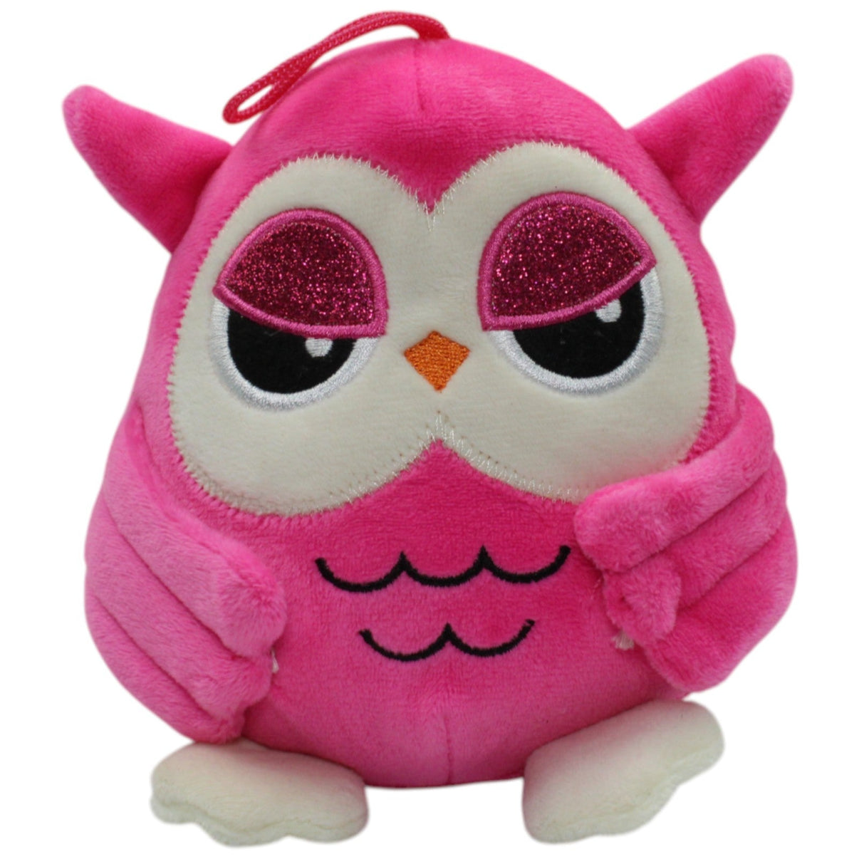 123000016832 FLOTI Flos Toys, pinke Eule mit Glitzer Kuscheltier Kumpel Leo 16cm Gebraucht Kuscheltier