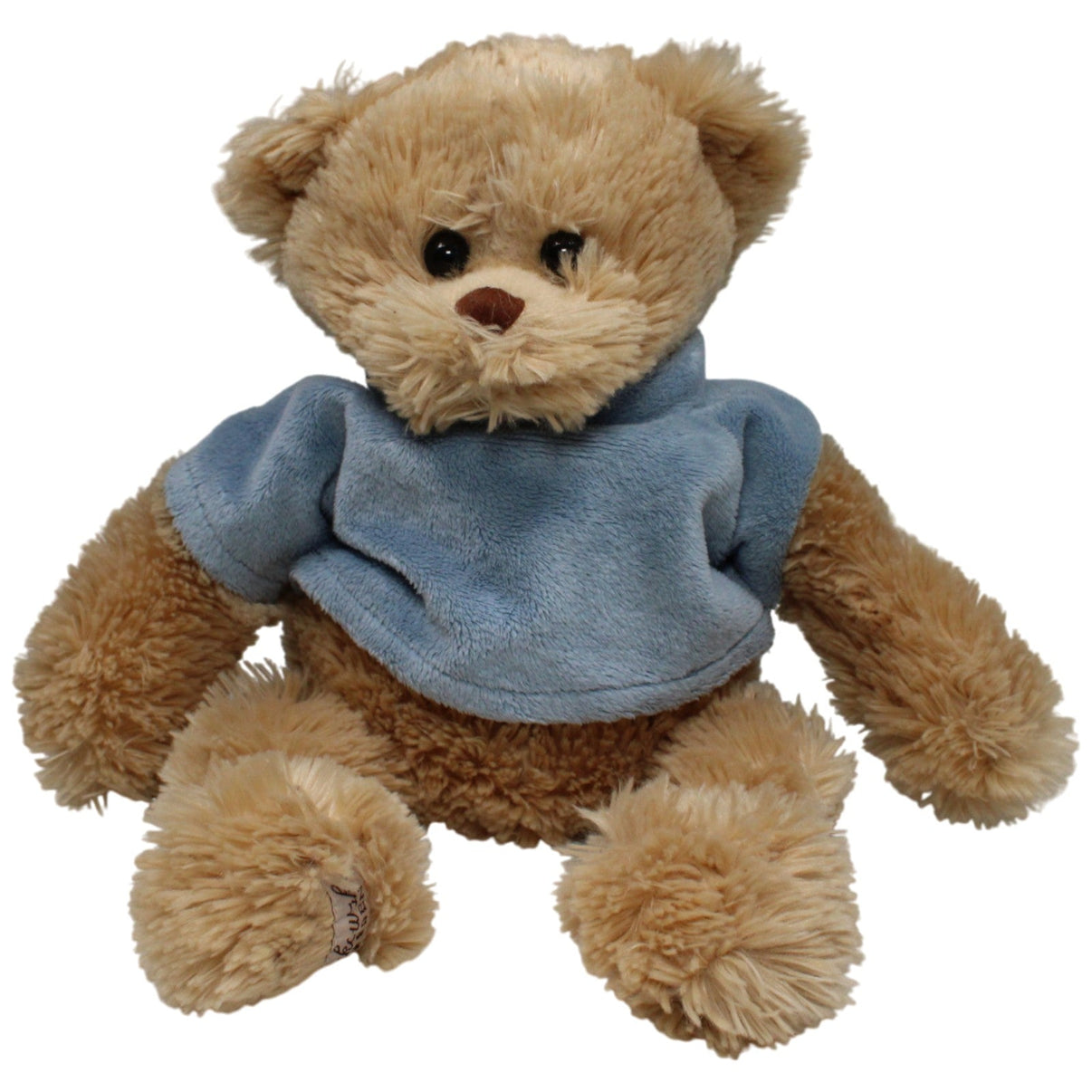 123000016864 Bukowski Design Schlenker Teddybär mit blauem Oberteil, groß Kuscheltier Kumpel Leo 35cm Beige Blau
