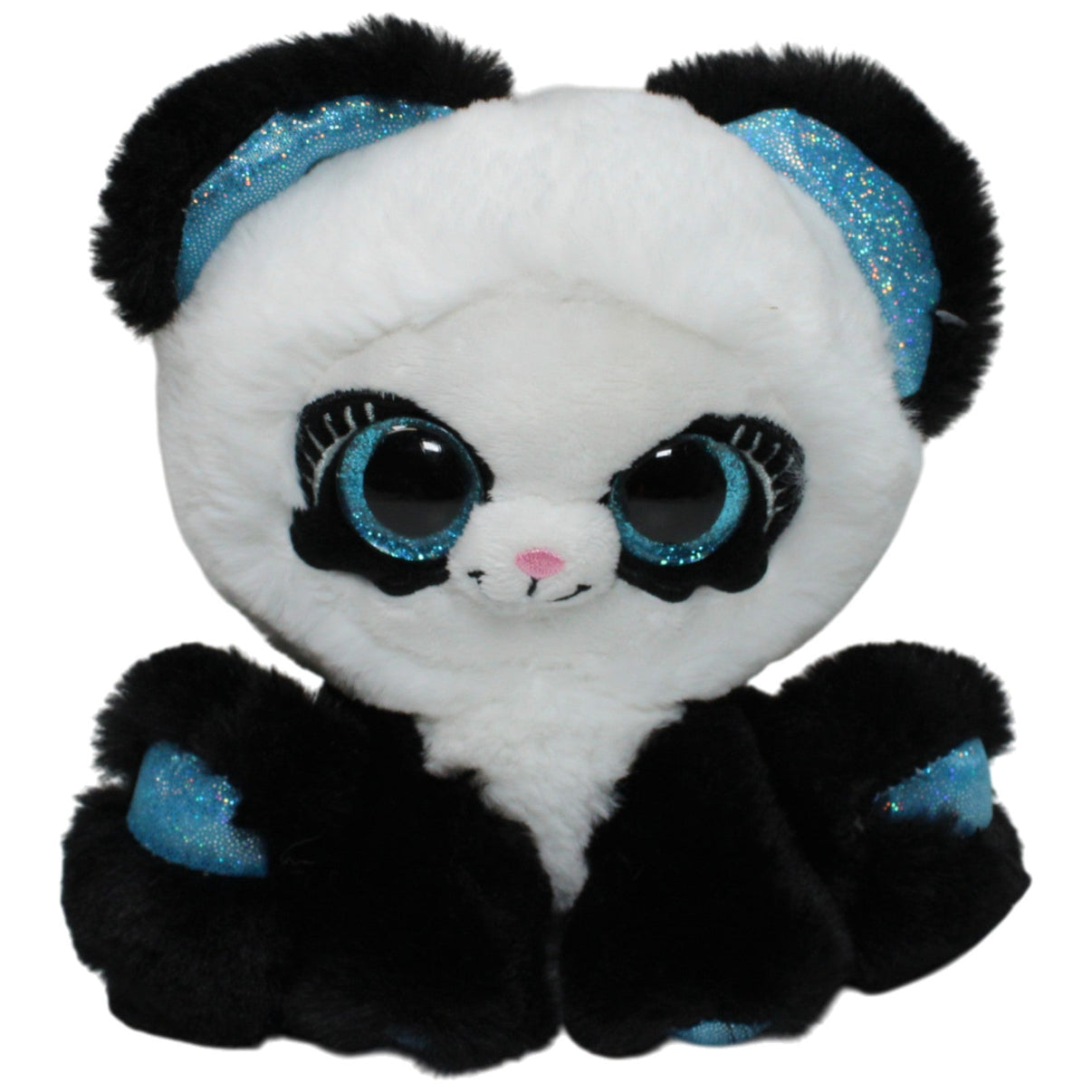 123000016897 Bauer Süßer Panda mit blauem Glitzer Kuscheltier Kumpel Leo 20cm Blau Gebraucht