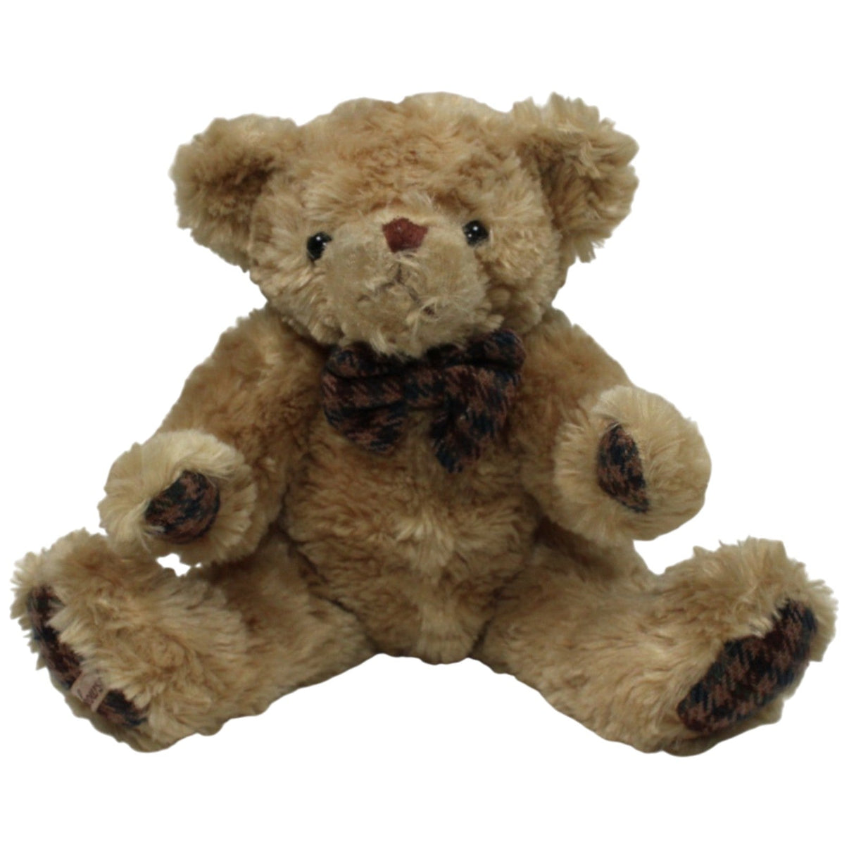 123000016924 Bukowski Design Teddybär karierter Schleife und beweglichen Gliedern Kuscheltier Kumpel Leo 32cm Beige Braun