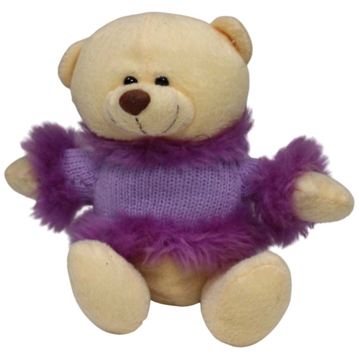 123000016954 Posh Paws Beiger Bär mit lila Pulli Kuscheltier Kumpel Leo 22cm Beige Gebraucht