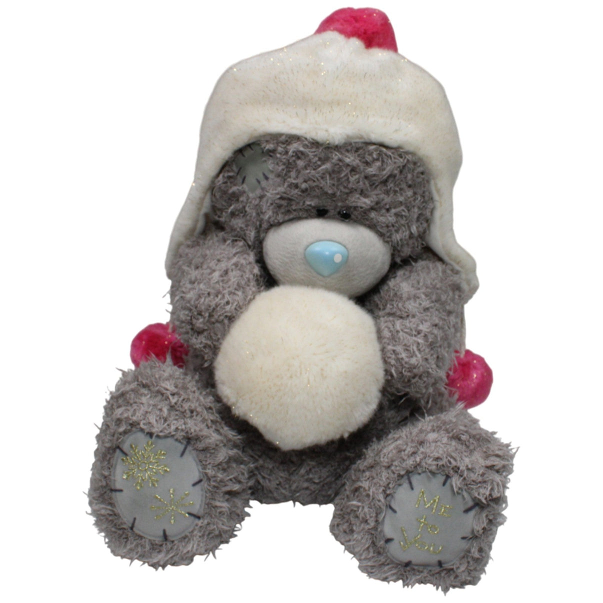 123000016971 Carte Blanche ME to You, XL Teddy mit Wintermütze & Schneeball Kuscheltier Kumpel Leo 40cm Gebraucht Grau