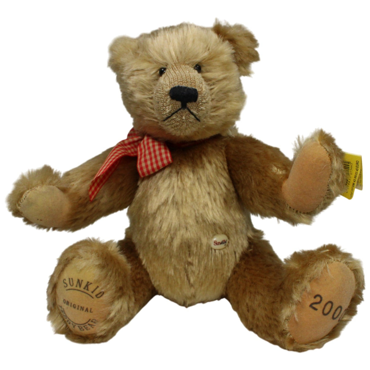 123000016976 Sunkid Teddybär mit beweglichen Gliedern & roter Schleife Kuscheltier Kumpel Leo 32cm Beige Braun