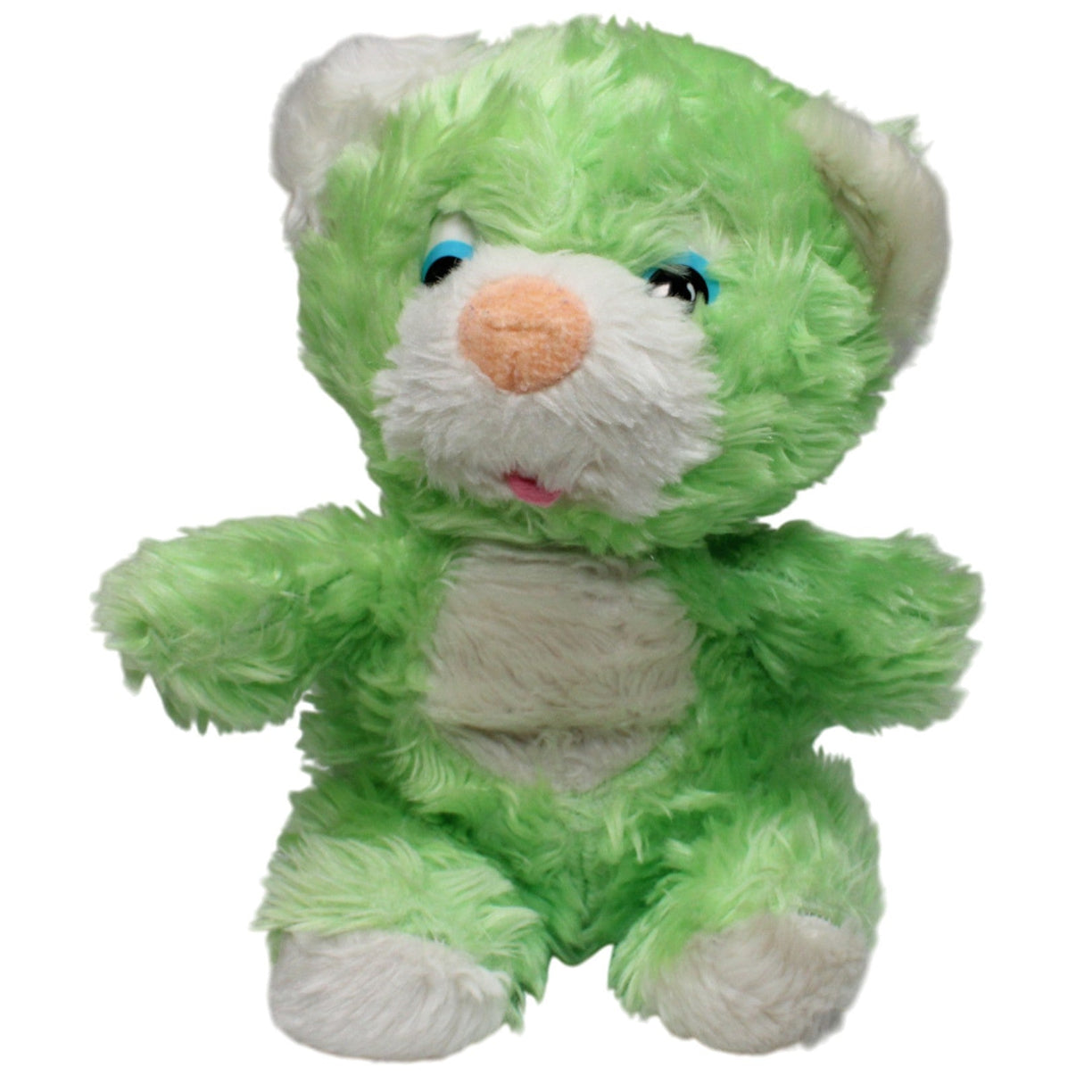 123000016998 Unbekannt Grüner Bär mit blauen Augen, sitzend Kuscheltier Kumpel Leo 25cm Bär Gebraucht