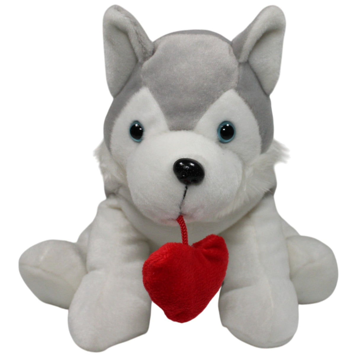 123000017006 JOINCO POLSKA Süßer Husky mit Herz am Mund Kuscheltier Kumpel Leo 25cm Gebraucht Grau