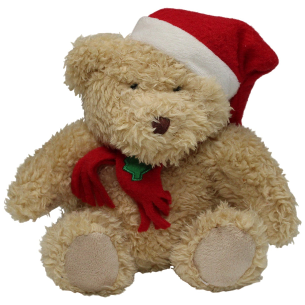 123000017020 Oriflame Brauner wuscheliger Teddybär mit Mütze und Schal Kuscheltier Kumpel Leo 19cm Beige Gebraucht