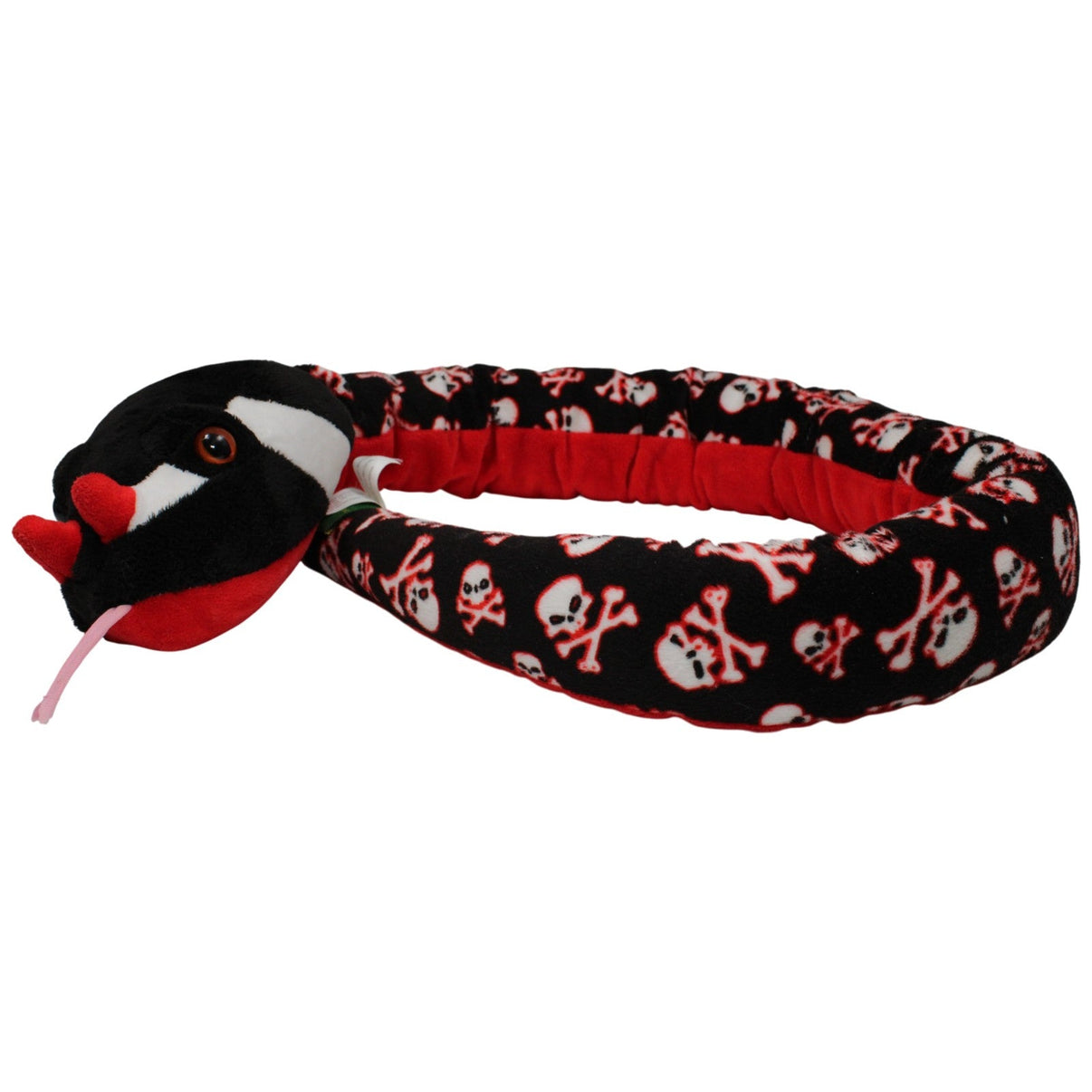 123000017022 Wild Republic XXL rot - schwarze Klapperschlange mit Totenköpfen Kuscheltier Kumpel Leo 137cm Gebraucht Kuscheltier