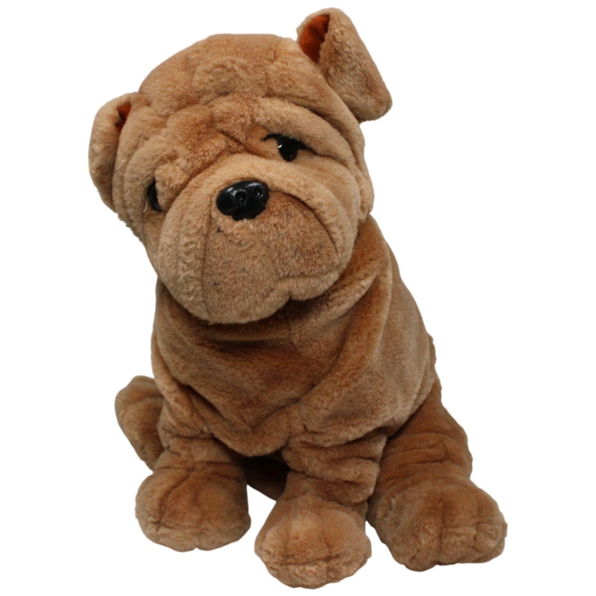 123000017027 Unbekannt Sitzender Shar - Pei, groß Kuscheltier Kumpel Leo 30cm Braun Gebraucht