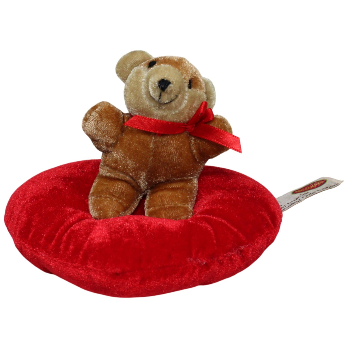 123000017070 Magomora Süßer Teddybär auf Herz, klein Kuscheltier Kumpel Leo 10cm 15cm Braun