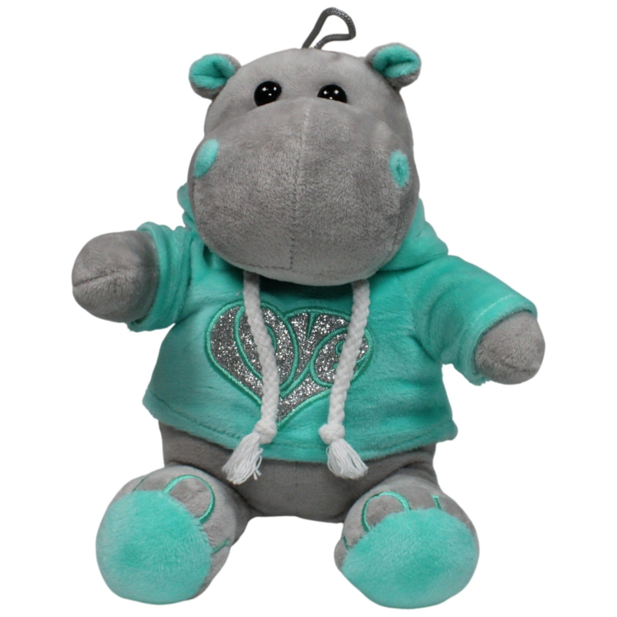 123000017082 Morgenroth Nilpferd mit "Love" Pulli Kuscheltier Kumpel Leo 28cm Blau Gebraucht