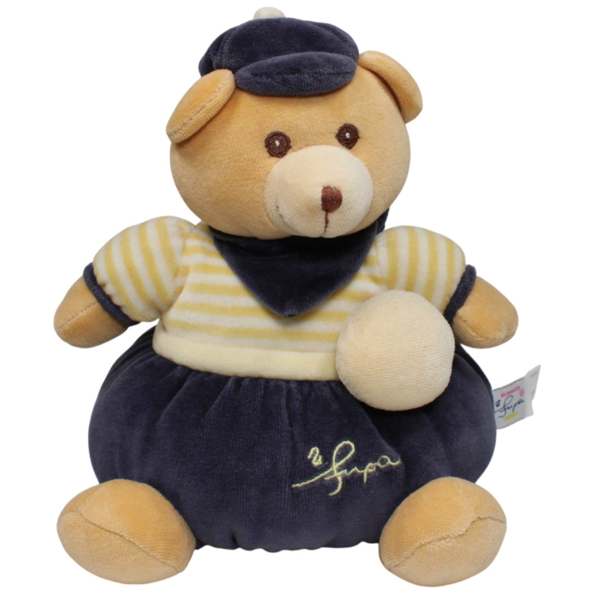 123000017088 Bieco Spielwaren Supa Vienna, Bär mit blau - gelber Kleidung Spieluhr Kumpel Leo 25cm Beige Blau