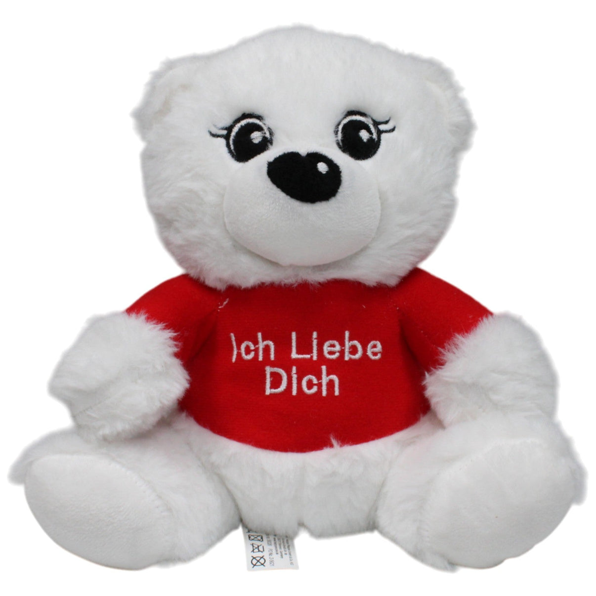 123000017108 Happy People Weißer Teddybär mit Shirt "Ich Liebe Dich" Kuscheltier Kumpel Leo 23cm Gebraucht Kuscheltier