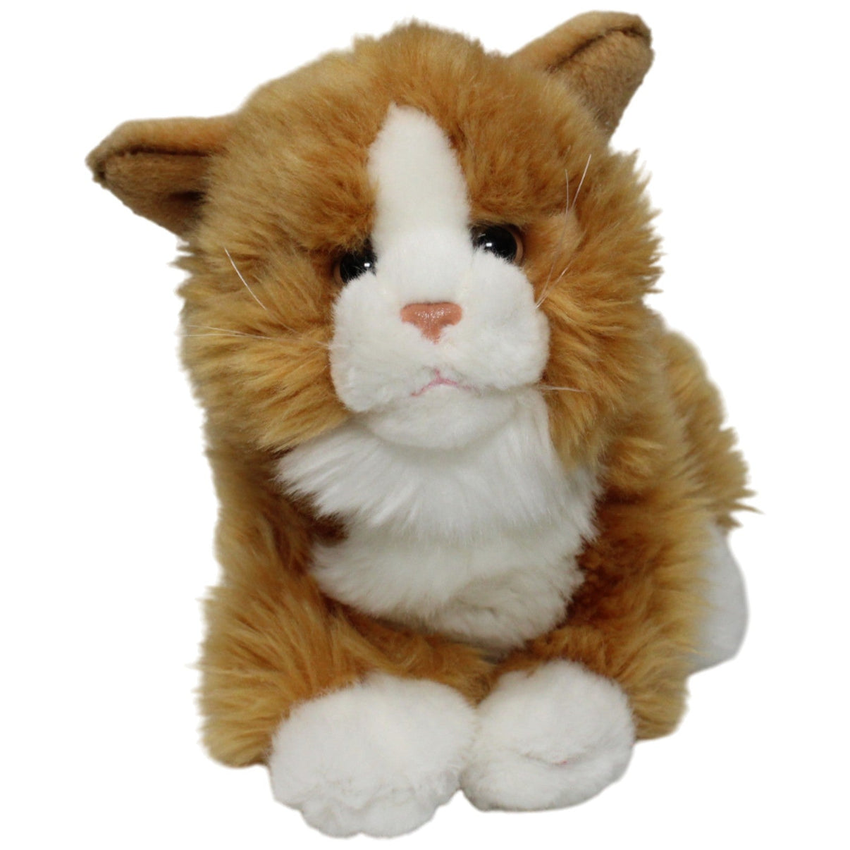 123000017126 Uni - Toys Rot - weiße Katze, liegend Kuscheltier Kumpel Leo 30cm Gebraucht Kuscheltier