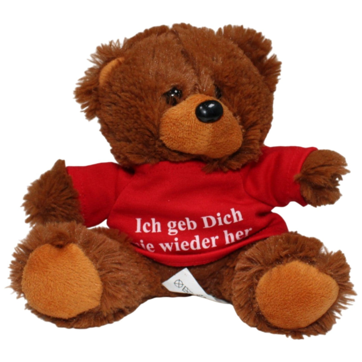 123000017142 BEST PRICE LONDON Teddybär mit Shirt "Ich geb Dich nie wieder her" Kuscheltier Kumpel Leo 20cm Braun Gebraucht
