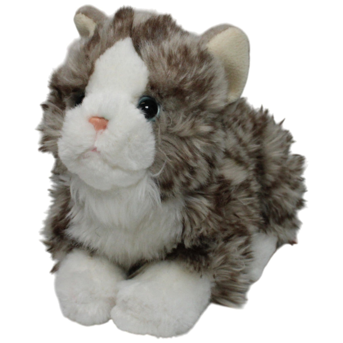123000017167 Teddy - Hermann Graue Tiger - Katze, liegend Kuscheltier Kumpel Leo 30cm Gebraucht Grau