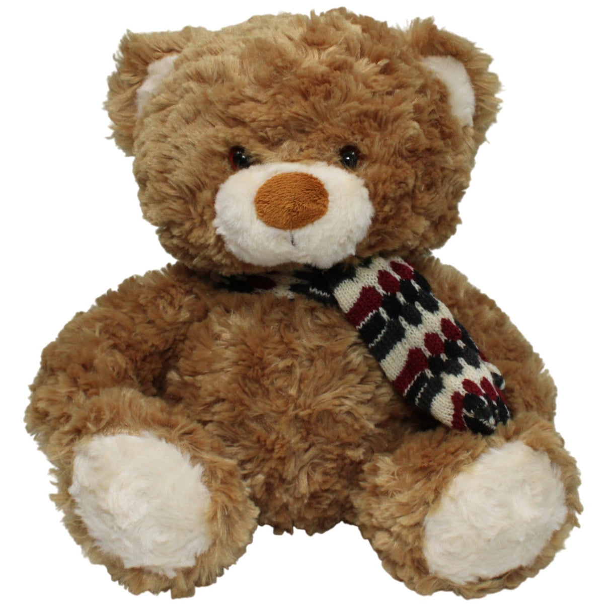 123000017175 Unbekannt Hübscher Teddy mit Schal, sitzend Kuscheltier Kumpel Leo 30cm Braun Gebraucht
