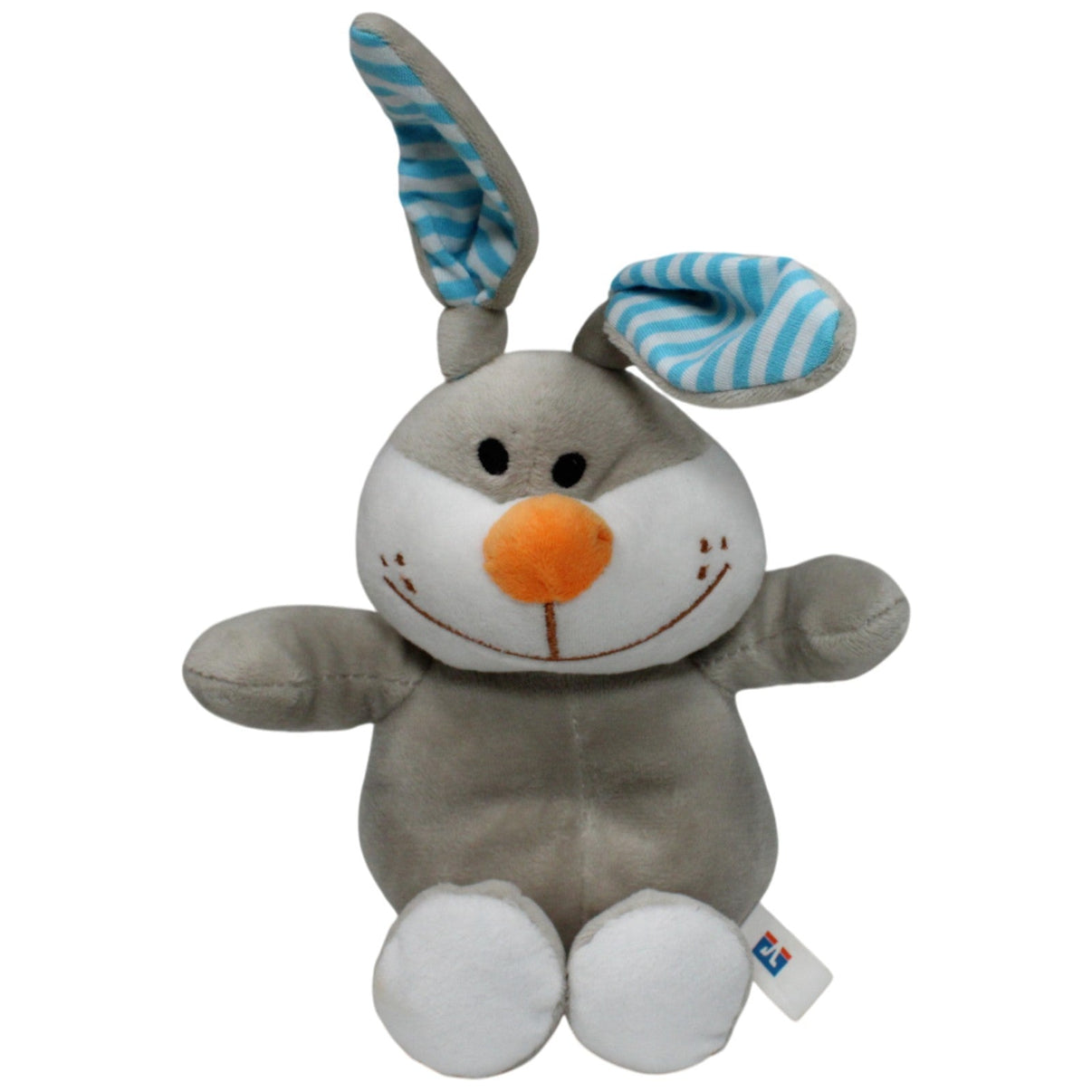 123000017187 DG Verlag Volksbank, süßer grauer Hase Kuscheltier Kumpel Leo 33cm Gebraucht Grau