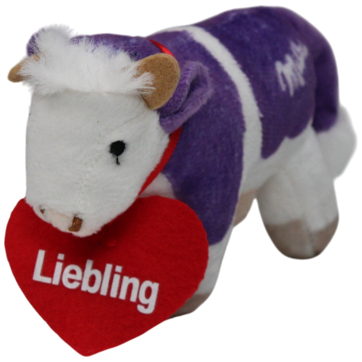 123000017207 Mondelez Milka, Plüsch - Kuh mit Herz "Liebling" Kuscheltier Kumpel Leo 15cm Gebraucht Kuscheltier