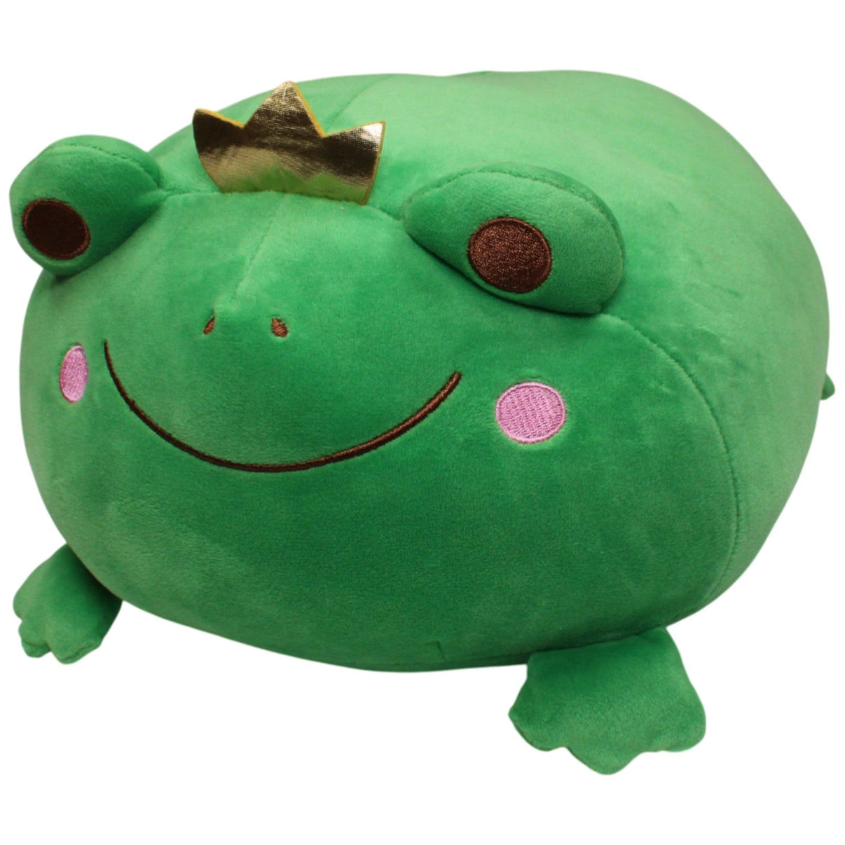 123000017223 TEDI Kuschelfreund, großer Squishy Frosch mit Krone Kuscheltier Kumpel Leo 35cm Gebraucht Grün