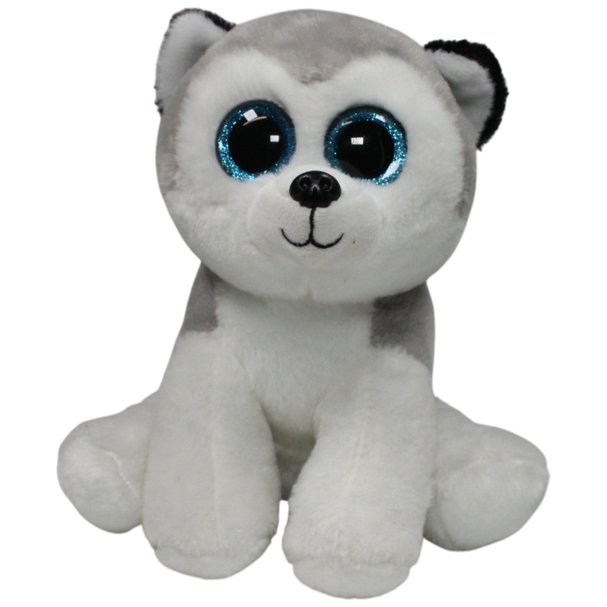 123000017247 Unbekannt Süßer Husky mit Glitzeraugen Kuscheltier Kumpel Leo 22cm Gebraucht Grau