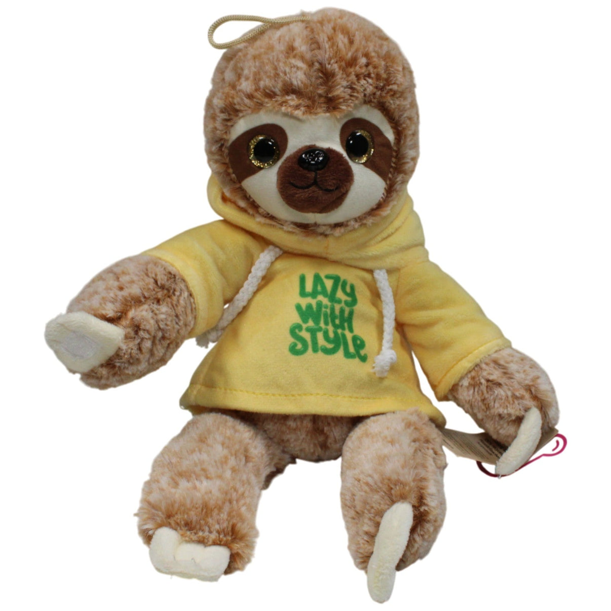 123000017270 Landahl & Baumann Braunes Faultier mit gelbem Hoodie "Lazy with Style" Kuscheltier Kumpel Leo 37cm Beige Braun