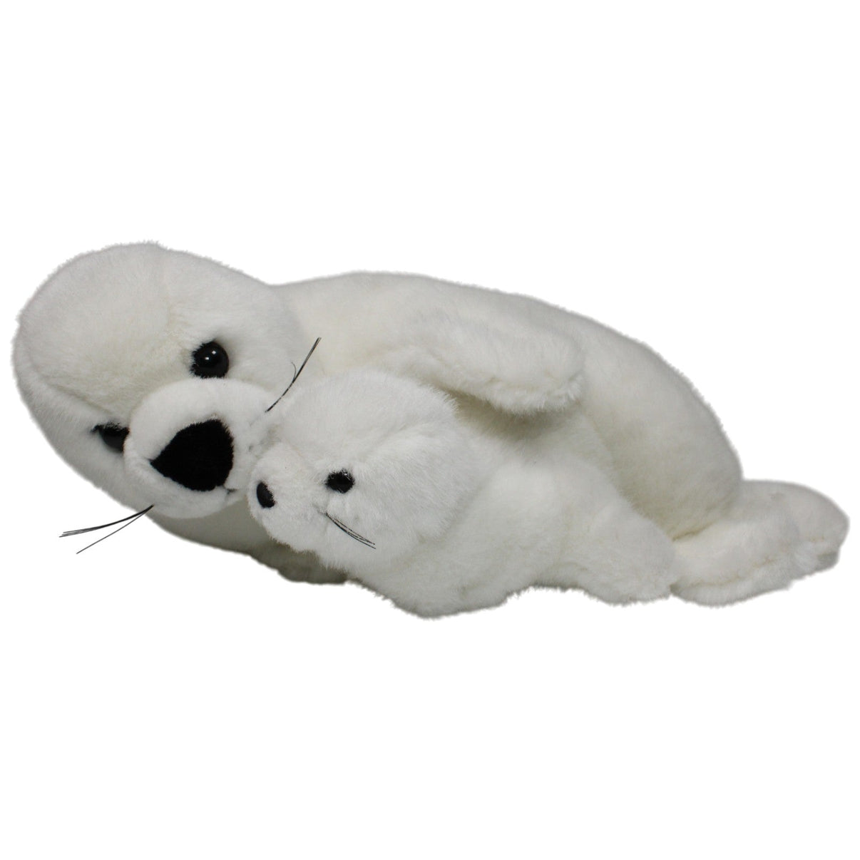 123000017310 Unbekannt Große weiße Robbe mit Baby Kuscheltier Kumpel Leo 35cm Gebraucht Kuscheltier