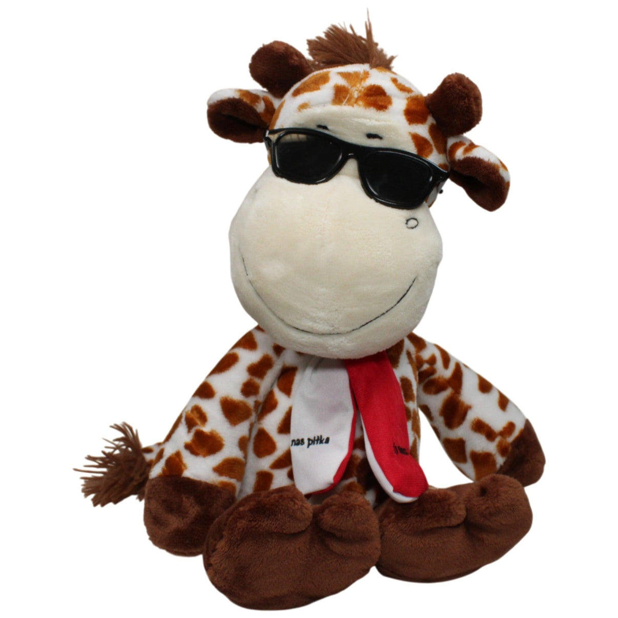 123000017339 Unbekannt Lustige XL Giraffe mit Sonnenbrille und Schal Kuscheltier Kumpel Leo 50cm Affe Beige
