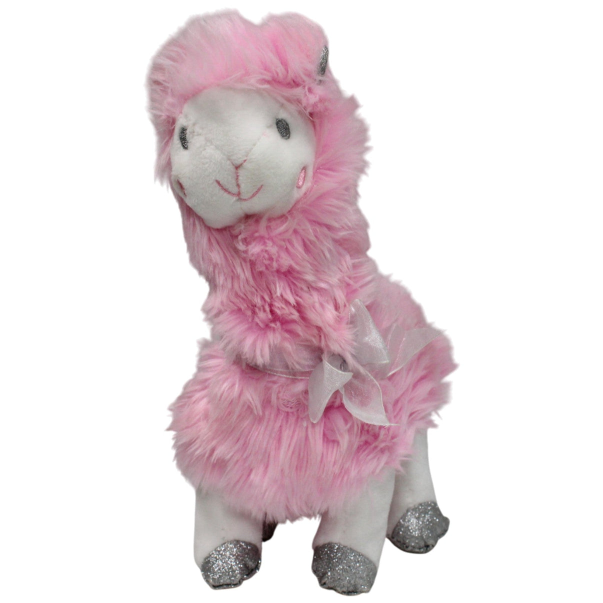 123000017347 Unbekannt Schönes rosa Alpaka mit Glitzer Kuscheltier Kumpel Leo 25cm Alpaka Gebraucht