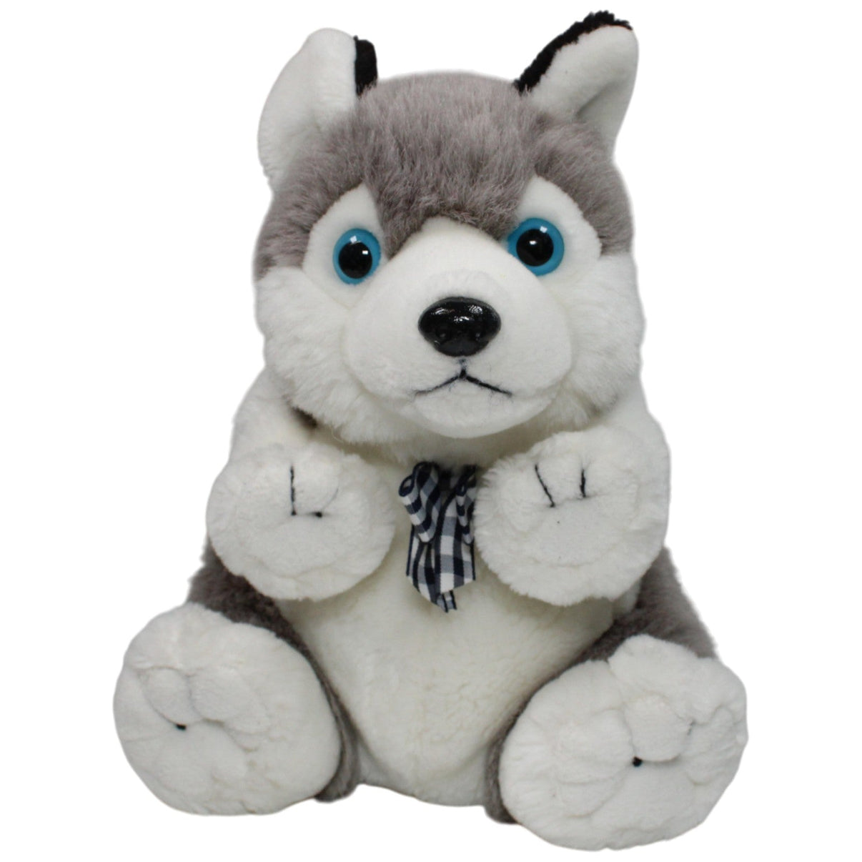 123000017368 Unbekannt Husky mit Schleife Handpuppe Kumpel Leo 26cm Gebraucht Grau