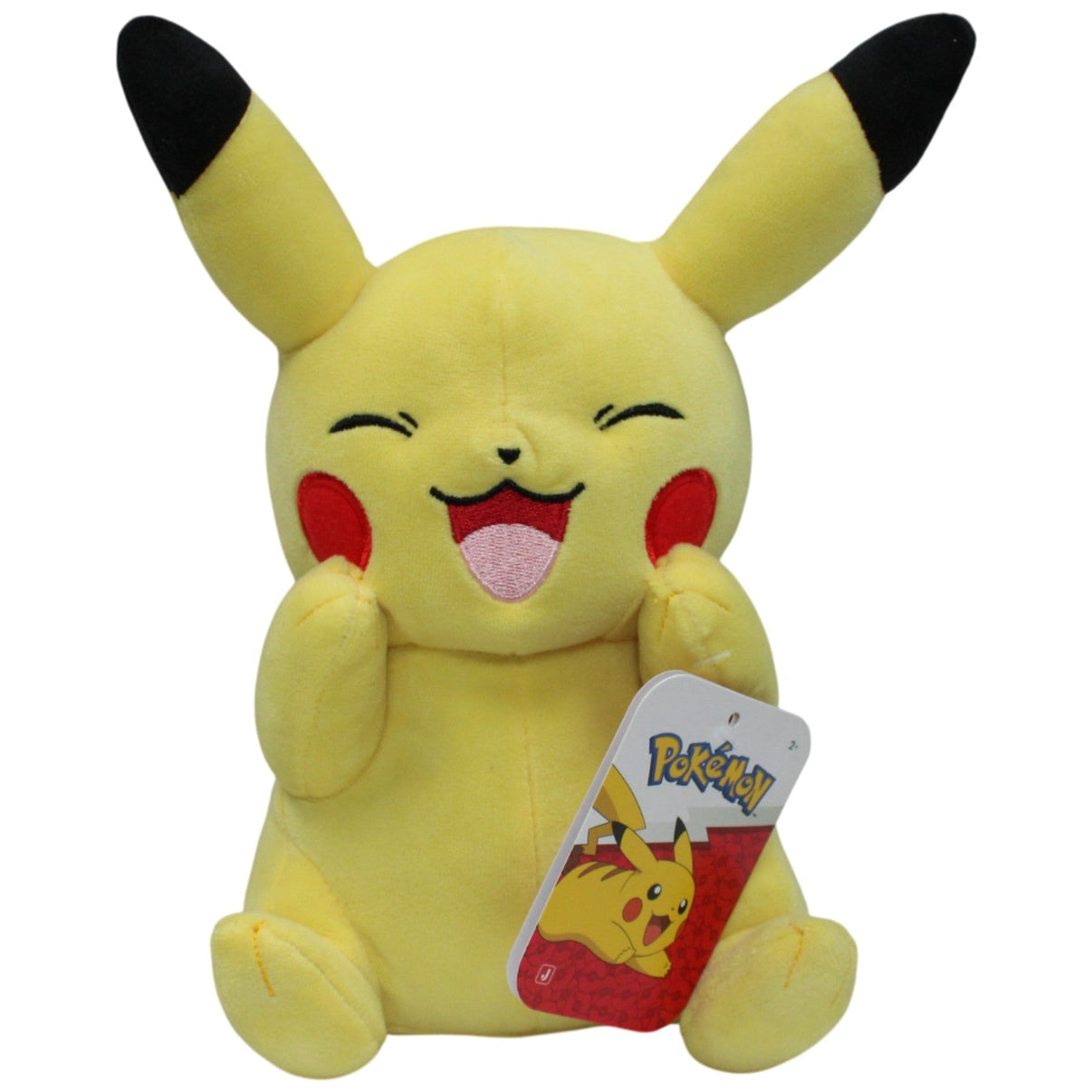 123000017427 Jazwares Lachendes Pikachu aus Pokémon, sitzend Plüschfigur Kumpel Leo 23cm Gelb M
