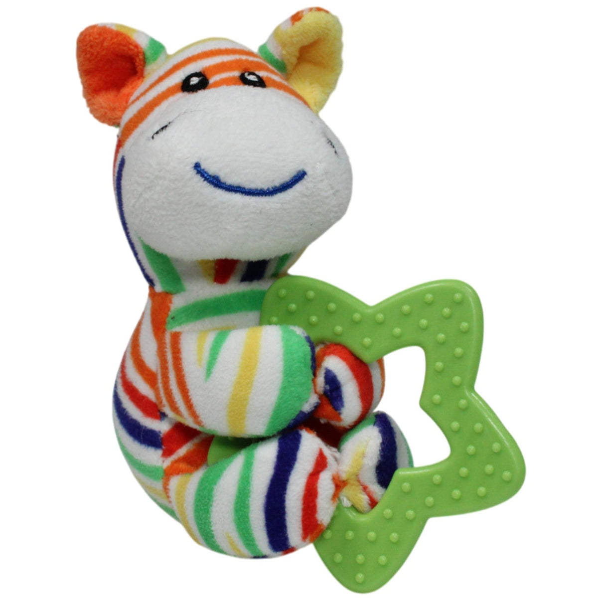 123000017473 Unbekannt Buntes Zebra mit Stern Greifling mit Rassel Kumpel Leo 12cm Gebraucht Greifling mit Rassel