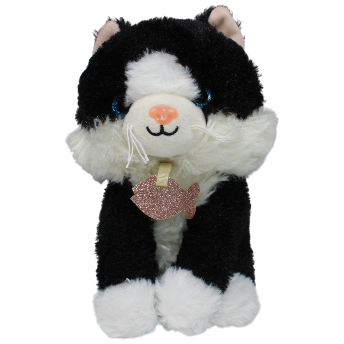 123000017485 SUN - DAY Katze mit Glitzer - Fisch Anhänger, sitzend Kuscheltier Kumpel Leo 20cm Einzigartiges Produkt Gebraucht