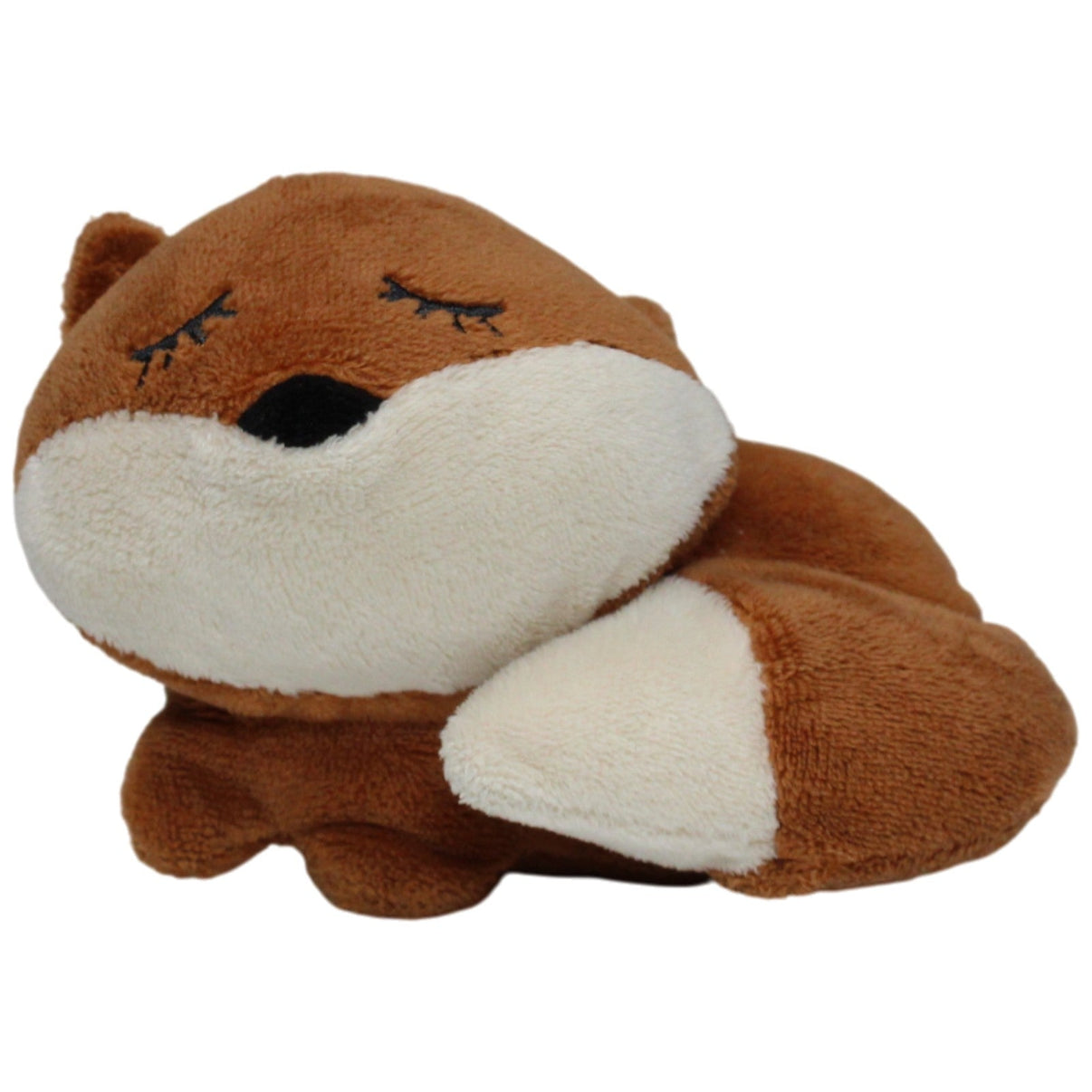 123000017509 H&M HOME, süßer schlafender Fuchs Greifling mit Rassel Kumpel Leo 12cm Beige Braun