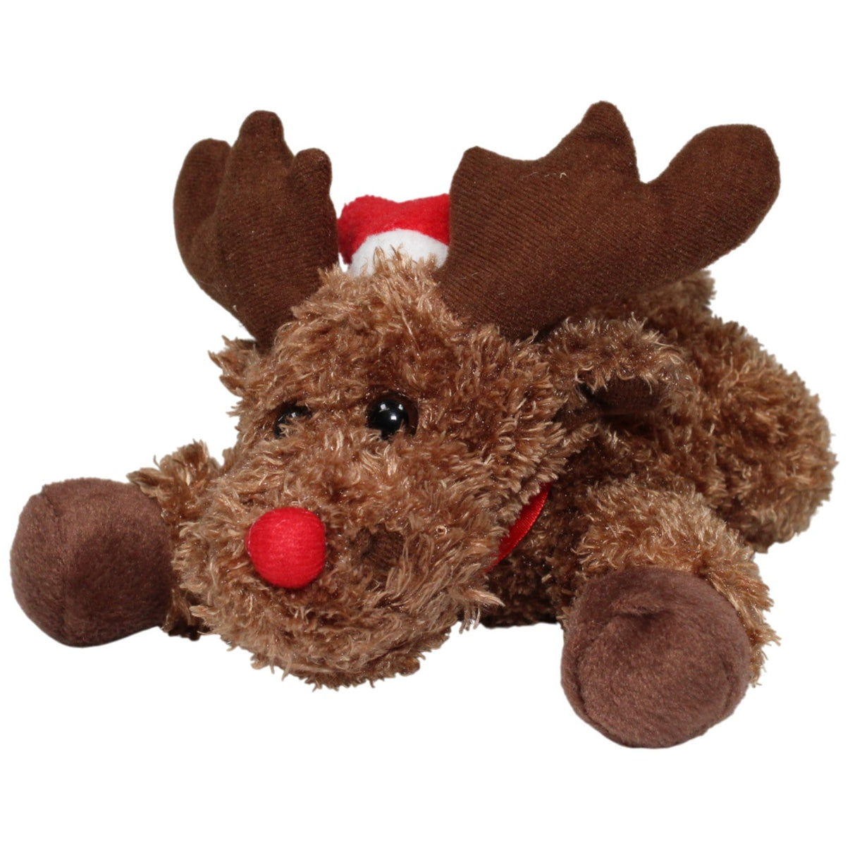 123000017510 Promocean Rentier mit Weihnachtsmütze & Glocke Kuscheltier Kumpel Leo 22cm Braun Gebraucht
