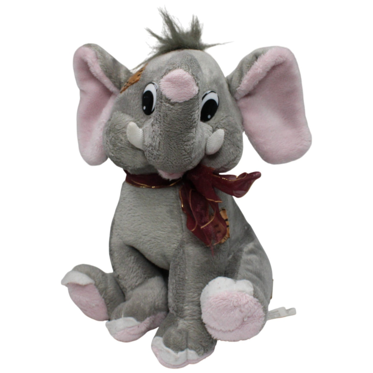123000017518 Paul Import Süßer Elefant mit dunkelroter Schleife Kuscheltier Kumpel Leo 24cm Gebraucht Grau