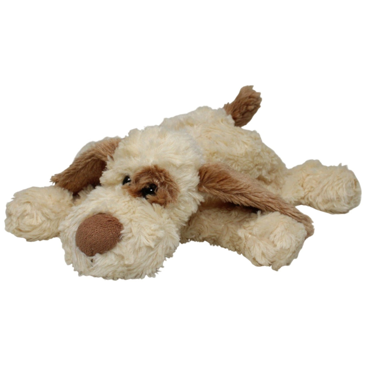 123000017549 Unbekannt Süßer Hund mit braunem Fleck am Auge, liegend Kuscheltier Kumpel Leo 30cm Beige Braun