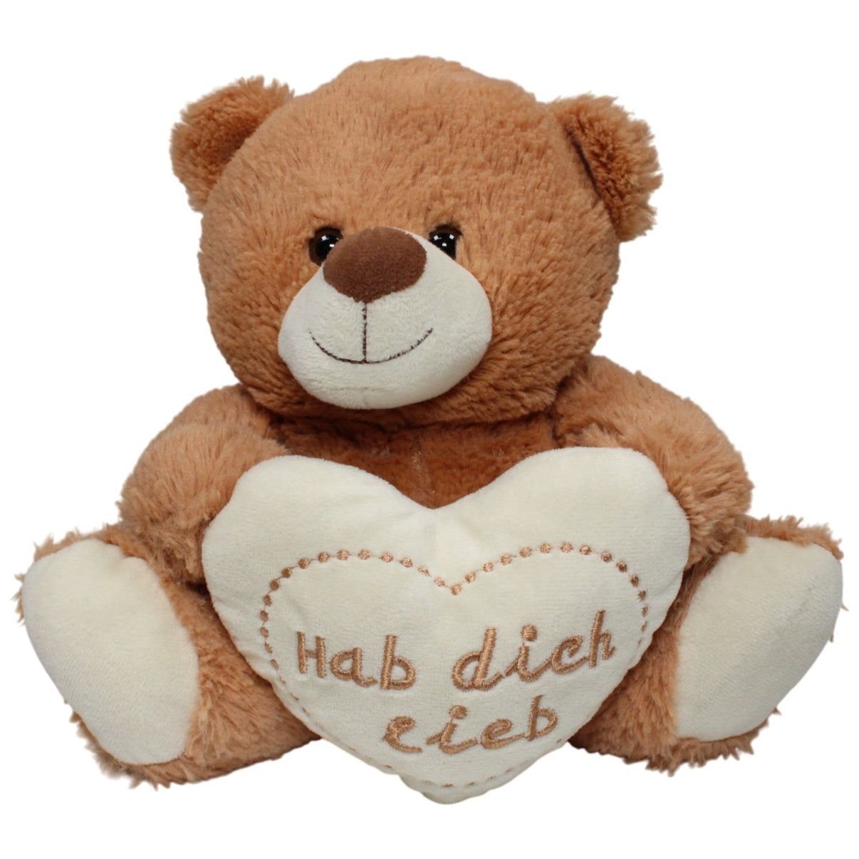 123000017571 TEDI Kuschelfreund, hellbrauner Teddybär mit Herz "Hab dich lieb" Kuscheltier Kumpel Leo 25cm Braun Gebraucht