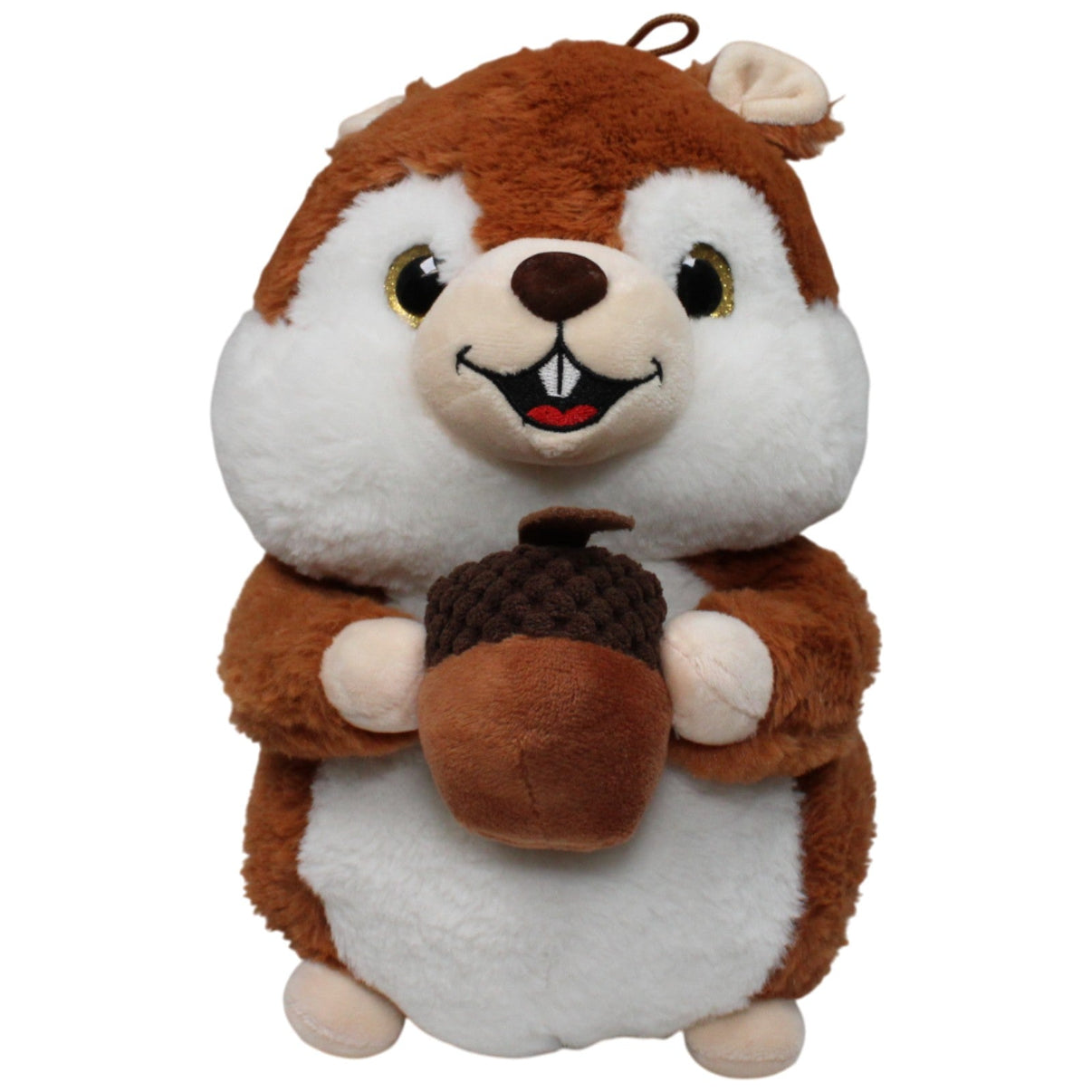 123000017577 FLOTI Flos Toys, Eichhörnchen mit Glitzeraugen & Nuss Kuscheltier Kumpel Leo 30cm Beige Braun