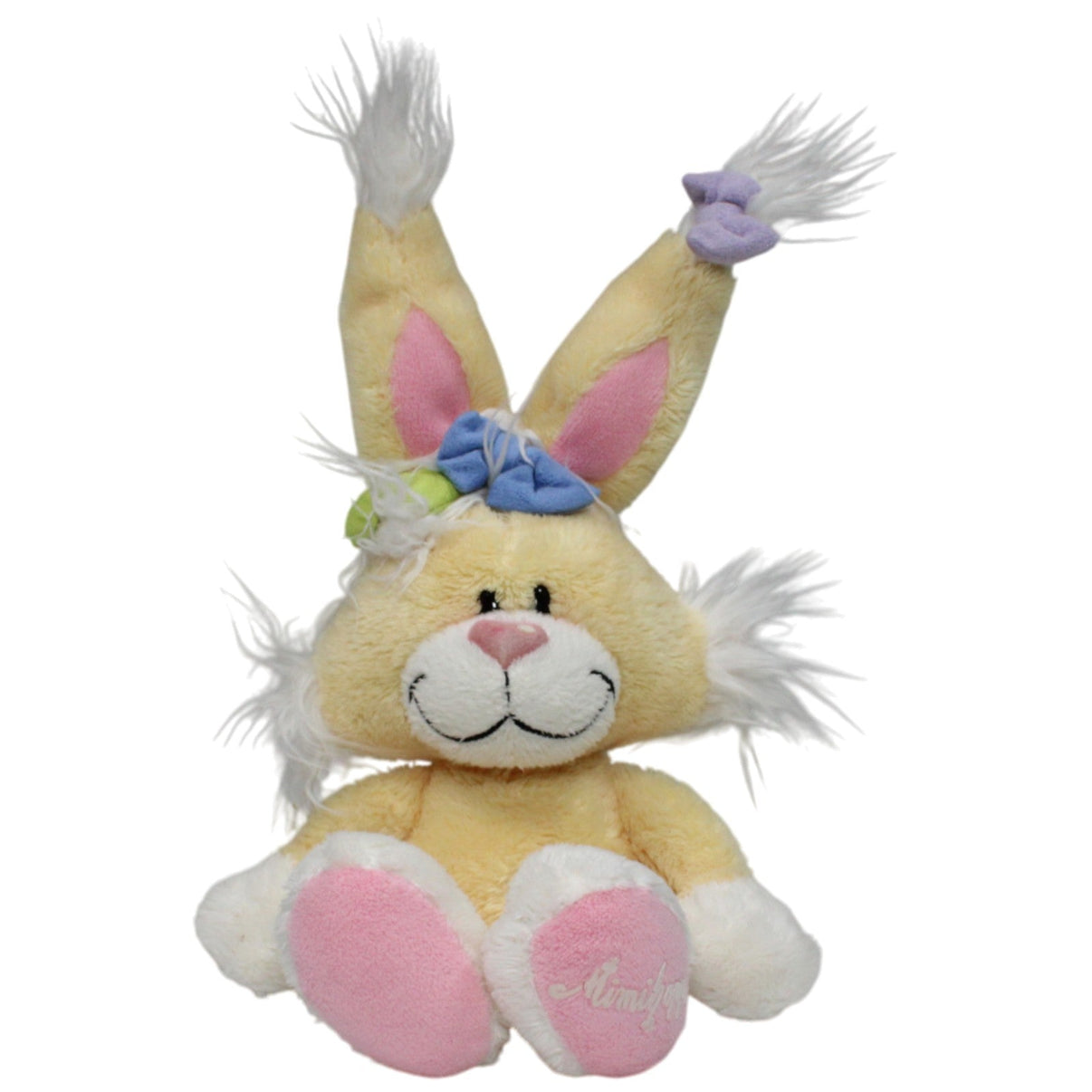 123000017589 Depesche Mimihopps mit bunten Schleifen Kuscheltier Kumpel Leo 25cm _Vintage_ Beige