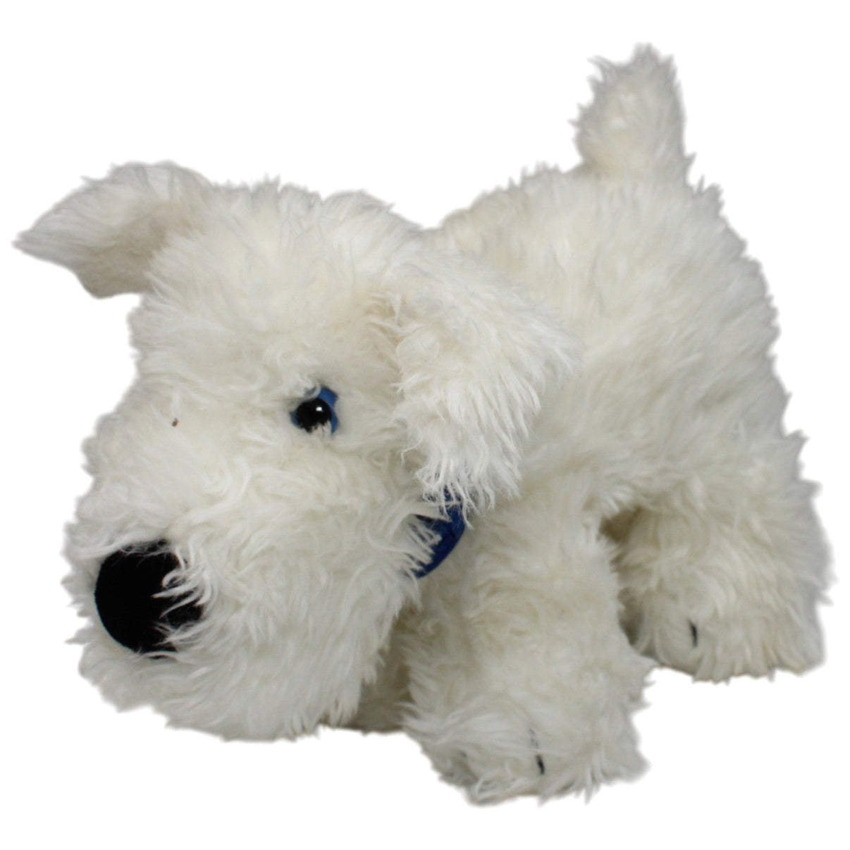 123000017626 TCM Hund mit blauem Halstuch, weiß Kuscheltier Kumpel Leo 28cm Blau Gebraucht