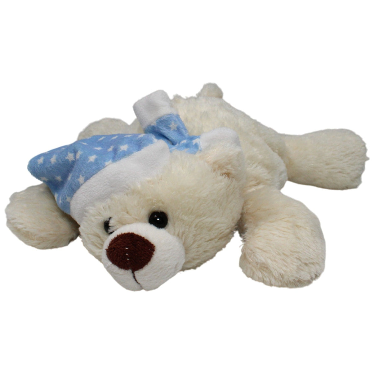 123000017632 Woolworth Bär mit Schlafmütze Kuscheltier Kumpel Leo 35cm Beige Blau