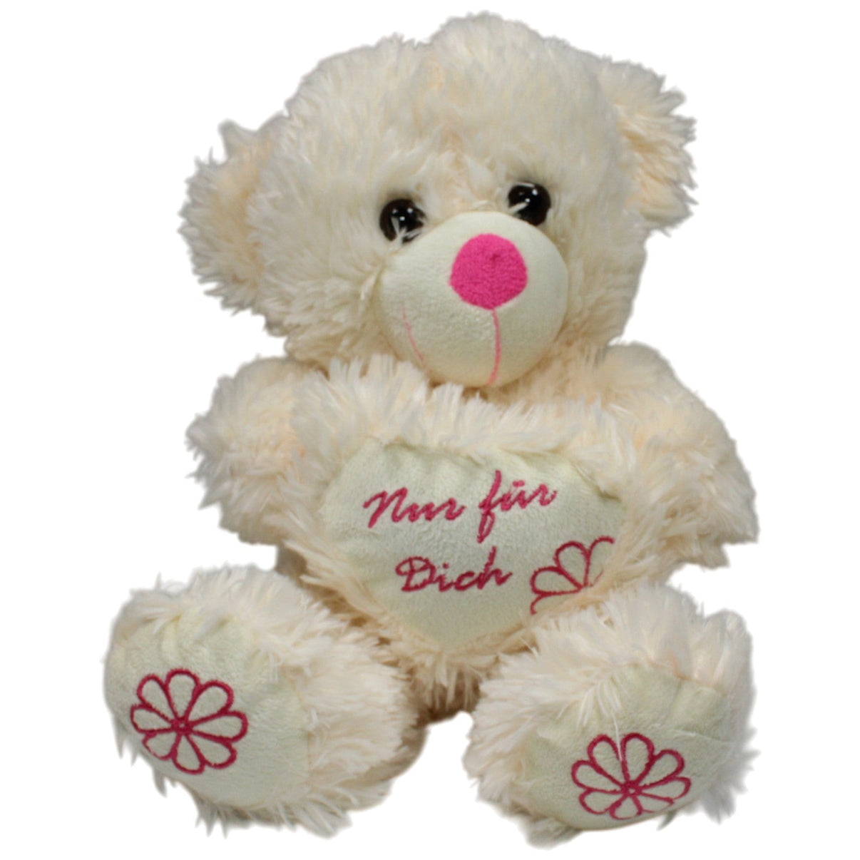 123000017635 Landahl & Baumann Großer zotteliger Teddybär mit Herz "Nur für Dich" Kuscheltier Kumpel Leo 37cm Beige Gebraucht