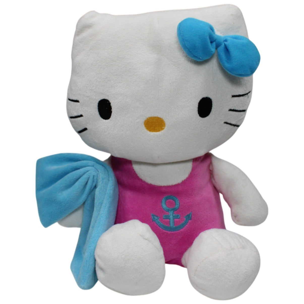 123000017652 Sega Amusements Europe Hello Kitty im Badeanzug mit Handtuch Kuscheltier Kumpel Leo 33cm Blau Gebraucht