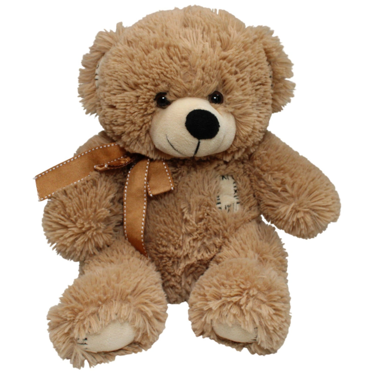 123000017671 Chris Toys XL Teddy mit Schleife & Flicken, hellbraun Kuscheltier Kumpel Leo 40cm Braun Gebraucht