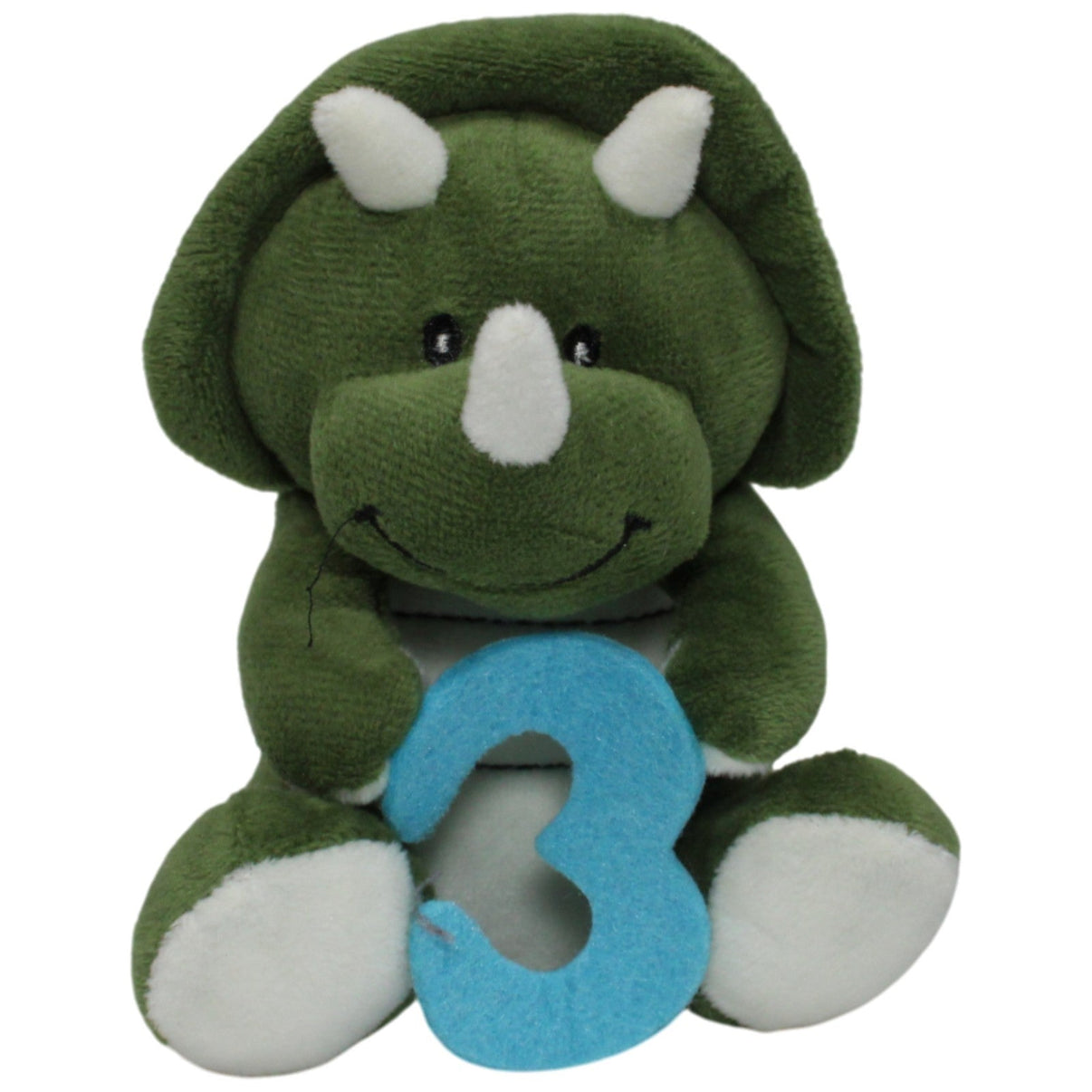 123000017674 Hachette Grüner Triceratops mit Zahl 3 Kuscheltier Kumpel Leo 15cm Blau Gebraucht