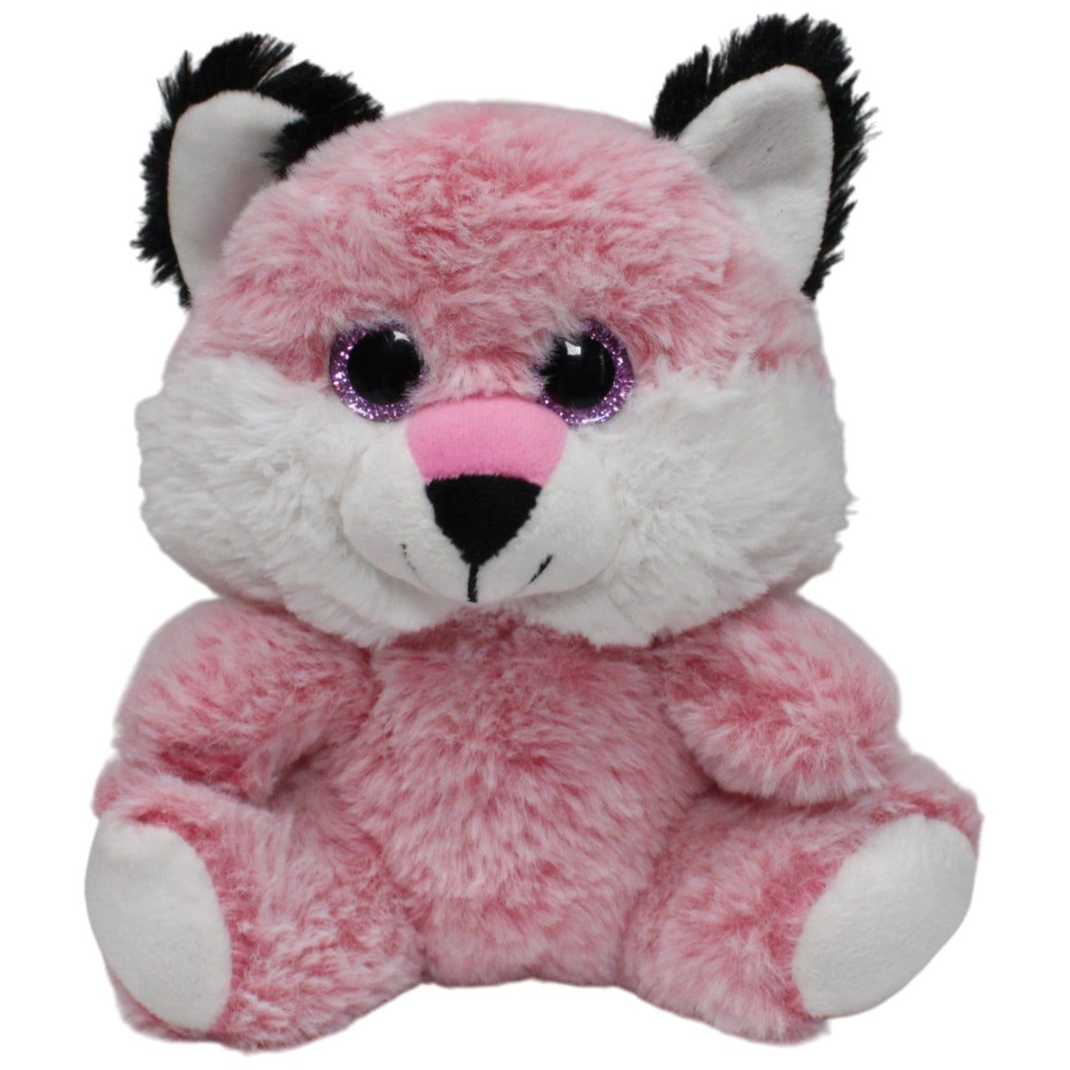 123000017676 Heunec Rosa Fuchs mit Glitzer - Augen Kuscheltier Kumpel Leo 20cm Gebraucht Kuscheltier