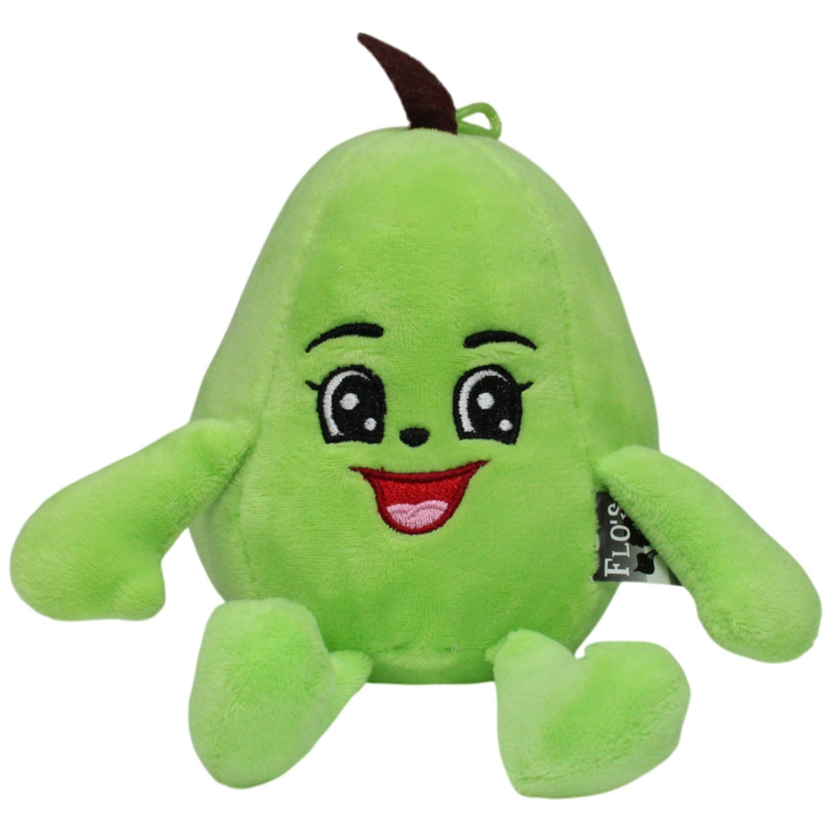 123000017706 FLOTI Flos Toys, kleine fröhliche Birne mit Gesicht Plüschfigur Kumpel Leo 15cm Gebraucht Grün