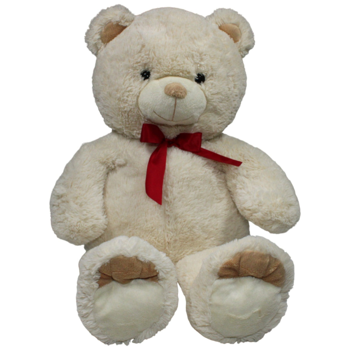 123000017747 Bob der Bär XXL Bär mit roter Schleife, beige Kuscheltier Kumpel Leo 70cm Beige Bär