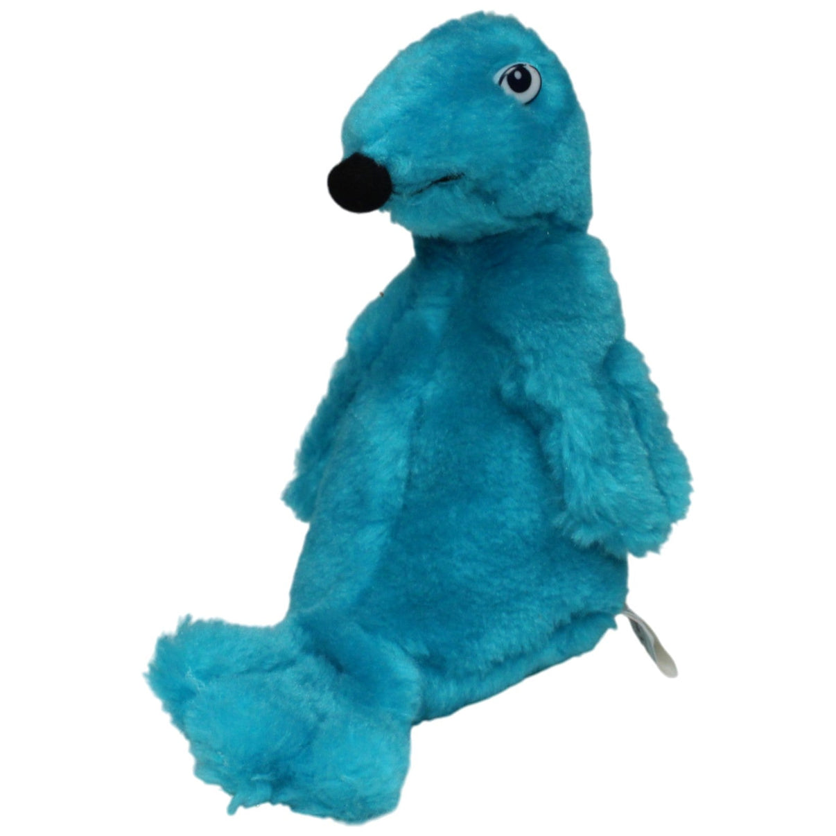 123000017748 Seneca Herzl, blauer sitzender Seehund Kuscheltier Kumpel Leo 18cm _Vintage_ Blau